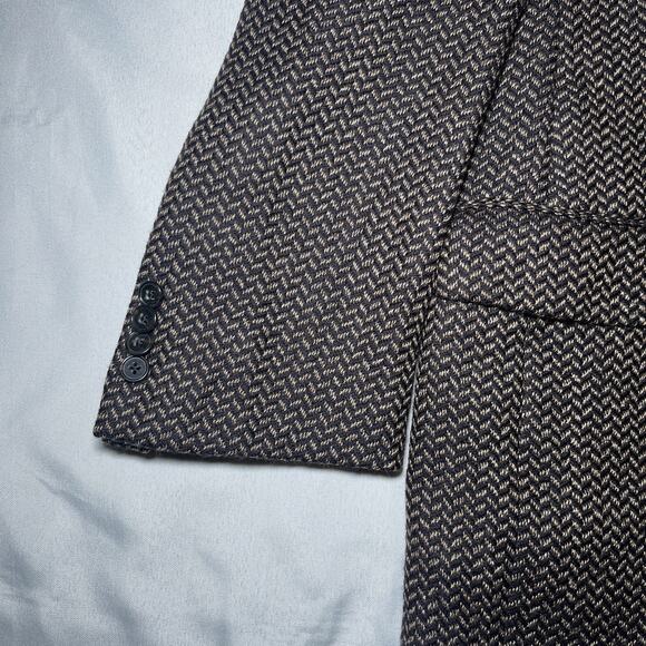 Vintage Joseph Abboud Size 48L Brown Blazer 100% Wool Sport Coat Union Made USA - Picture 3 of 16